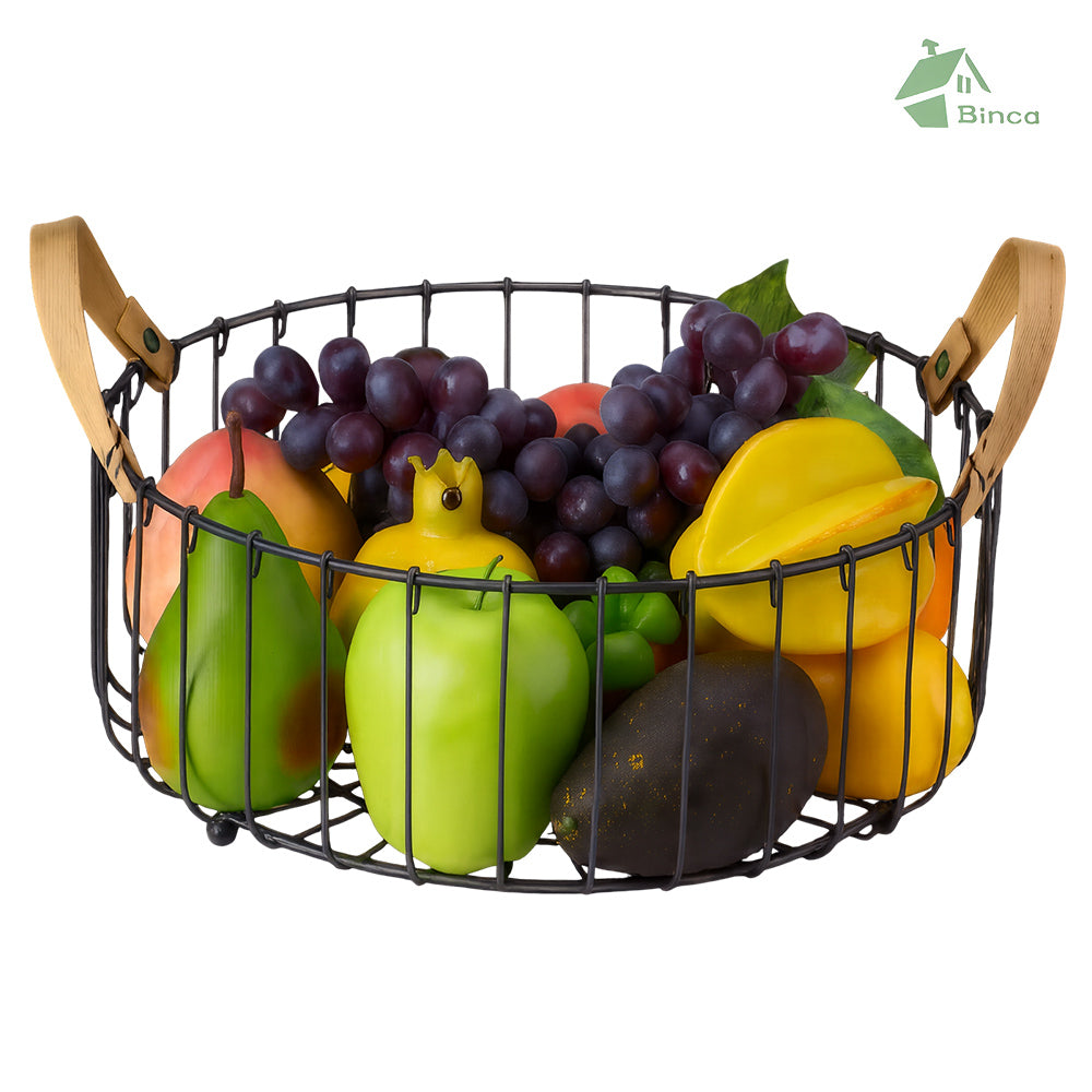 Binca Fruit & Vegetable Table Basket with Beige Handle